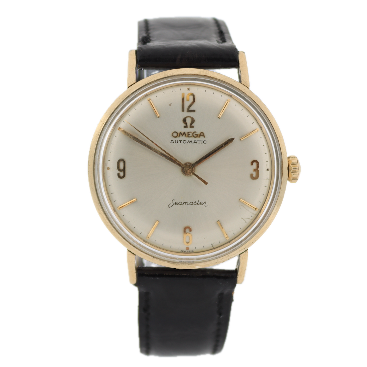 Vintage 34mm Omega Seamaster Men's Automatic Wristwatch Swiss 10k Gold Filled