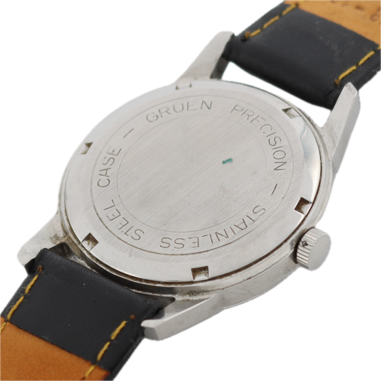 Vintage 34mm Gruen Precision Men's Mechanical Wristwatch Swiss Made S.Steel