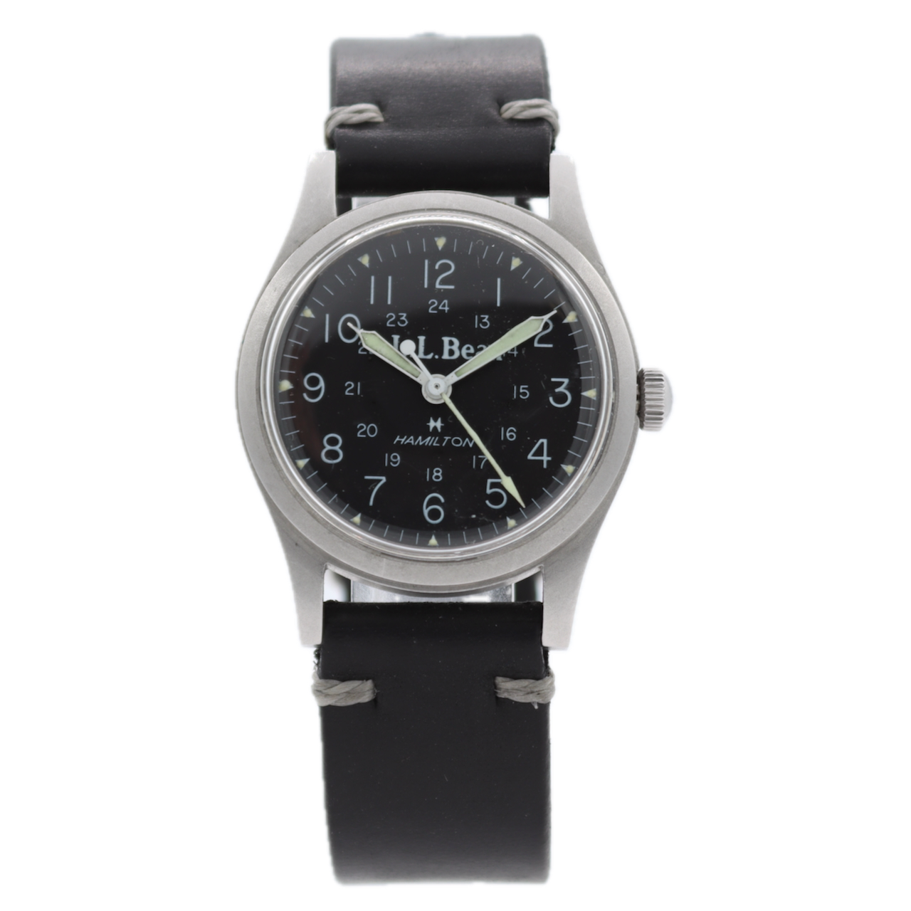 Vintage 33mm L.L. Bean 9219 Khaki Field Men's Mechanical Wristwatch Swiss Steel