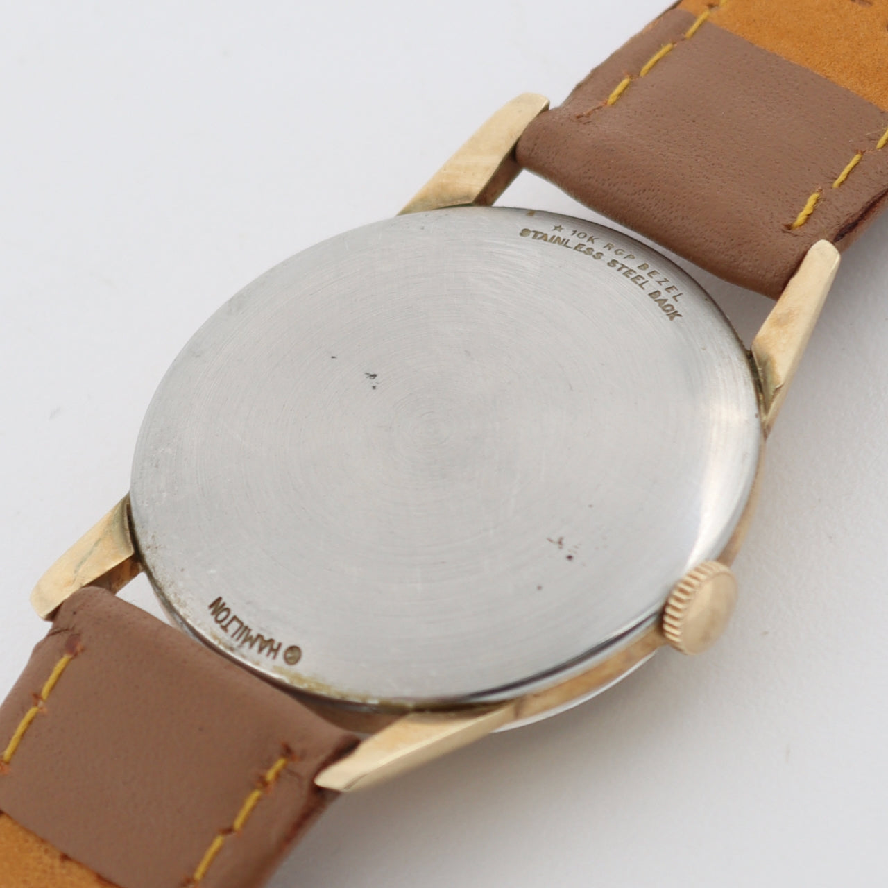 Vintage Hamilton Gold Sunburst 17J Men's Mechanical Wristwatch 686 Swiss 10kRGP