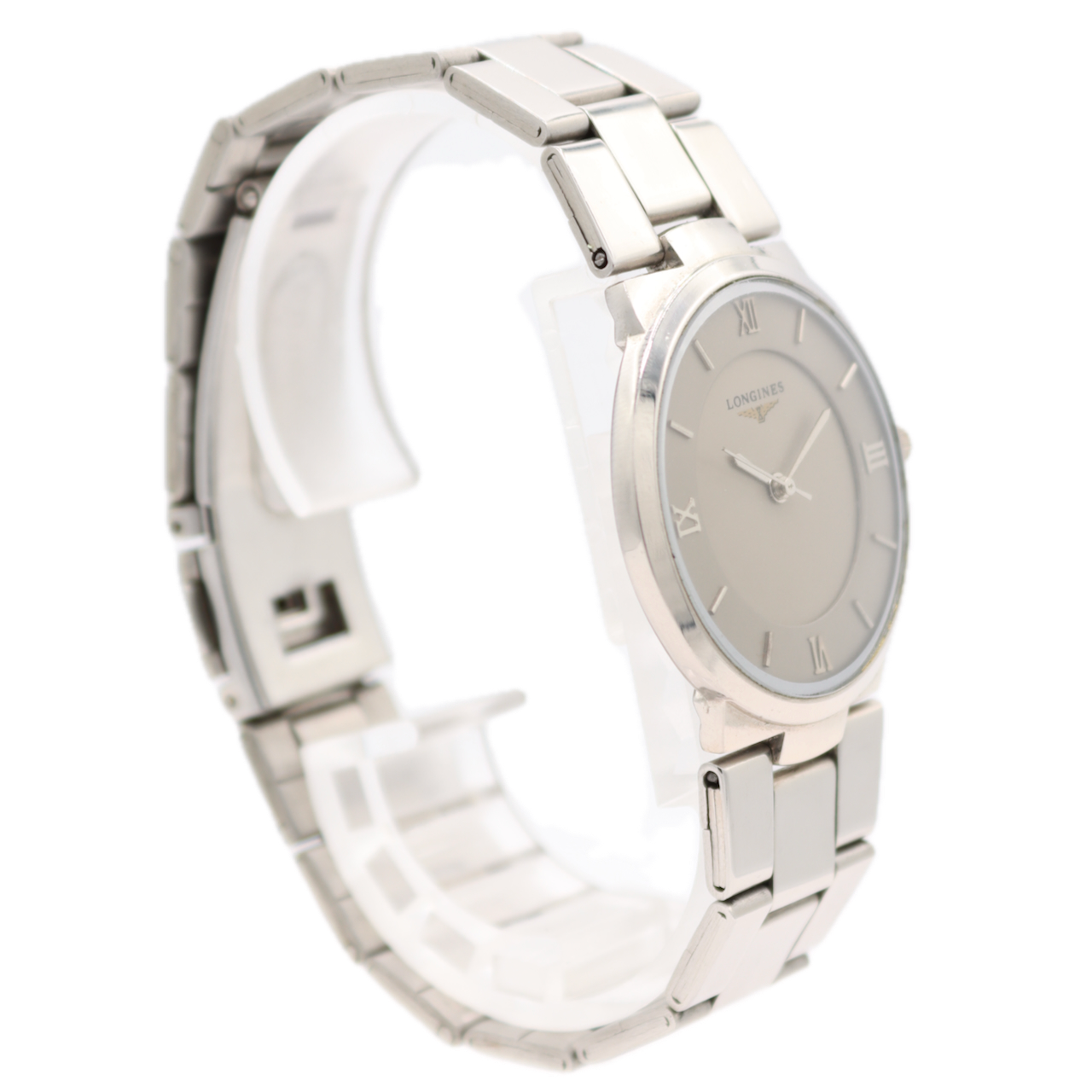 Vintage 33mm Longines 7762102 Extra-Thin Men's Quartz Wristwatch Swiss Steel