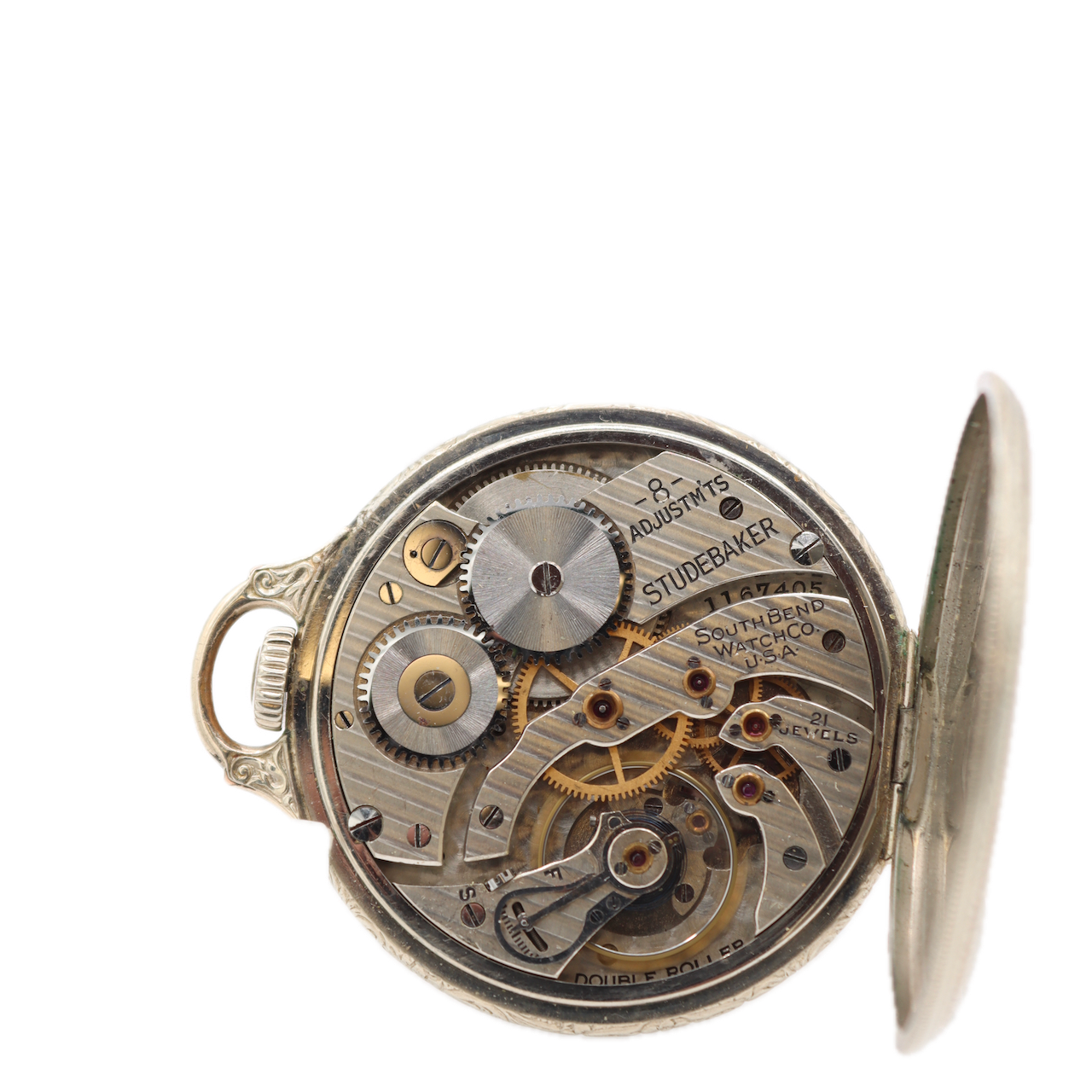 Vintage 12s 1926 Iillinois Tapestry 21 Jewel Pocket Watch Studebaker 14k GF