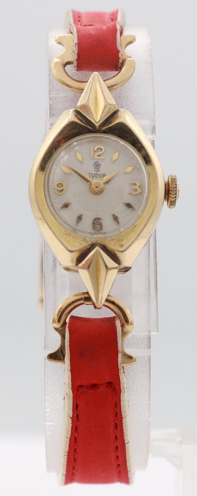 Vintage Tudor Honey Comb Dial Ladies Mechanical Wristwatch 374 Swiss Gold Plated