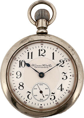 Antique 18 Size Hampden John Hancock 21 Jewel Pocket Watch Rare Engine Turned