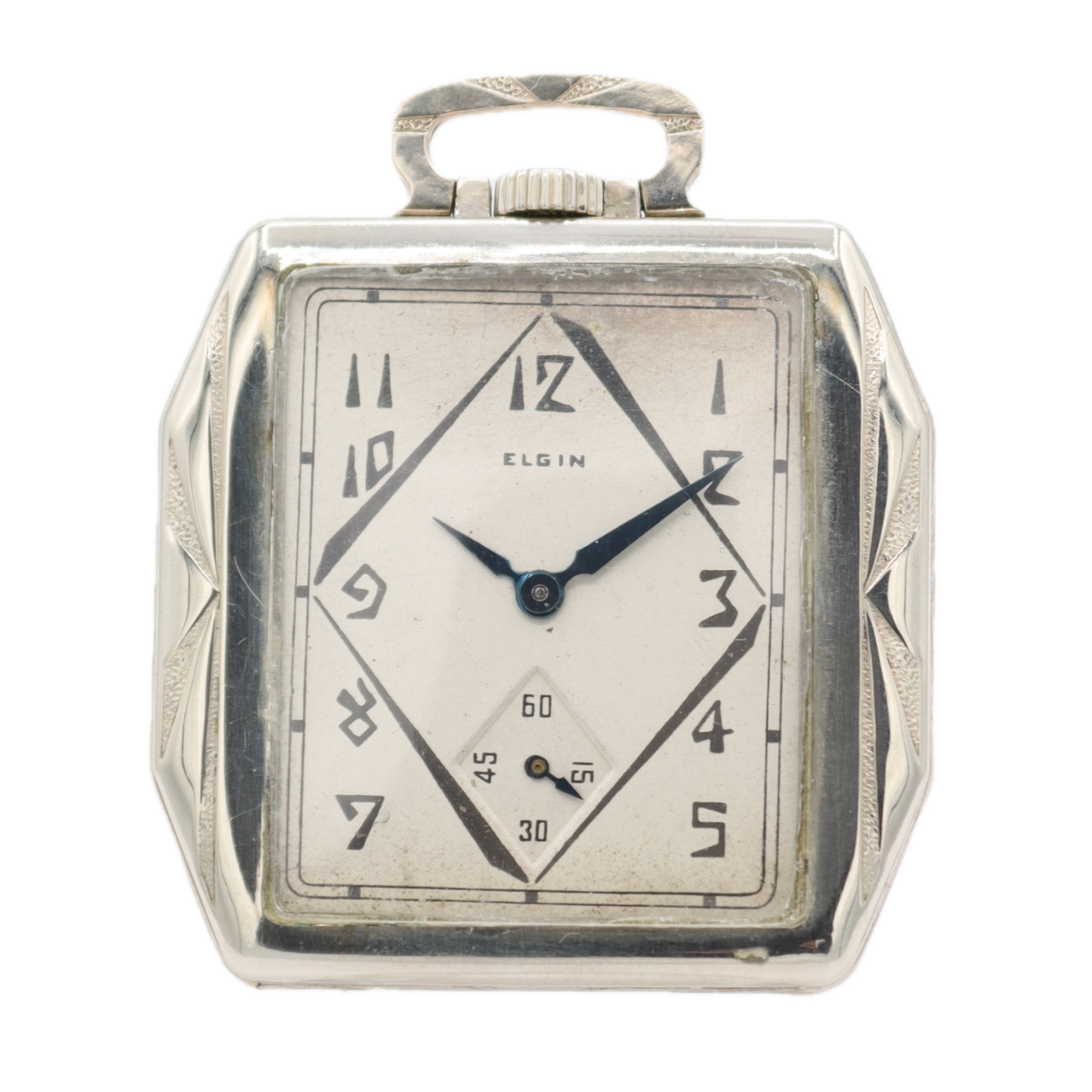 Antique 12s 1928 Elgin Square Cushion 17J Mechanical Pocket Watch 479 14k GF