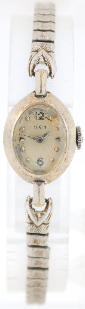 Vintage Elgin 5238 Major Ladies Mechanical Wristwatch 902 Steel & 10k W RGP