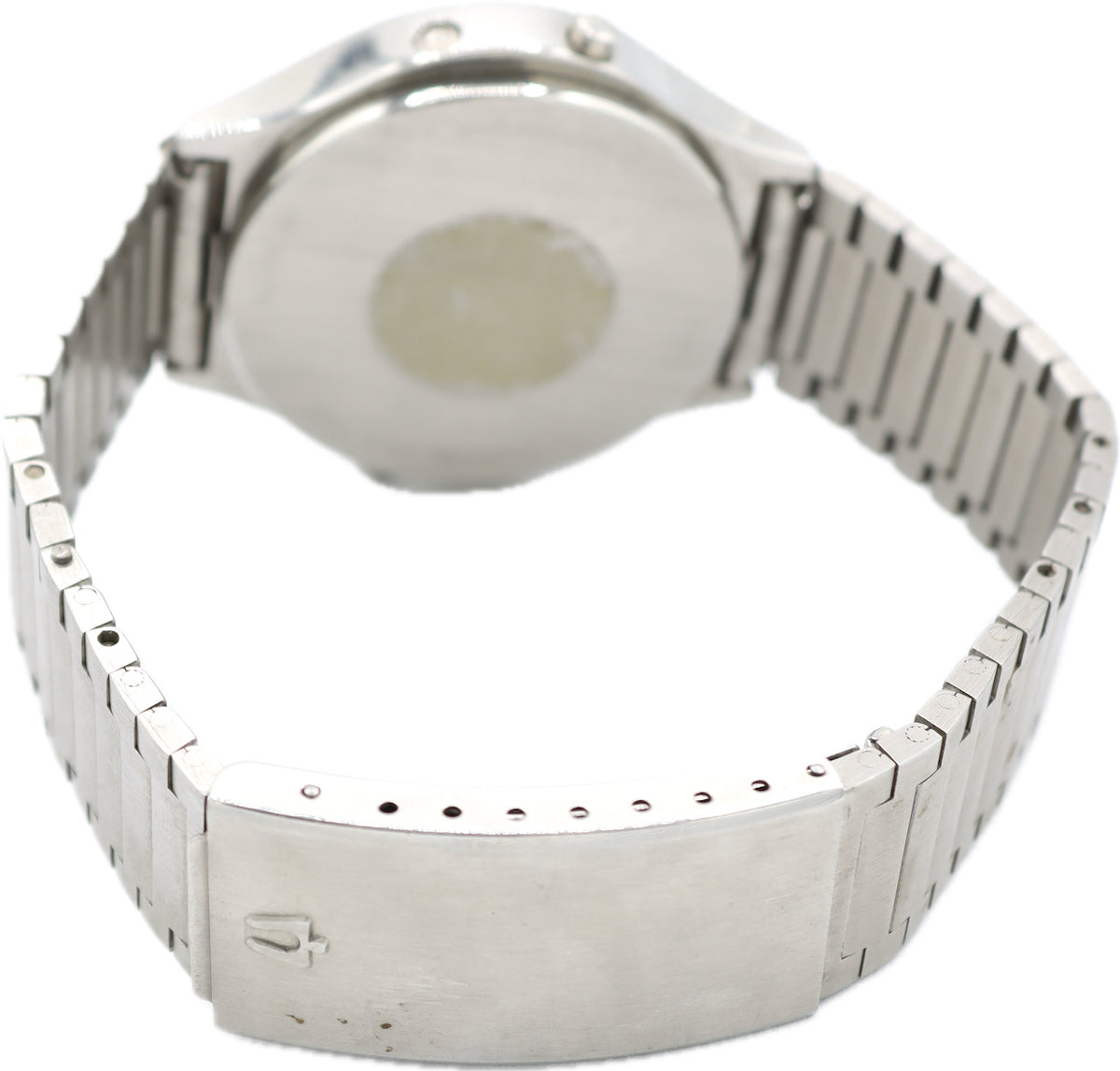 Vintage 37mm Bulova Quartz Men's Digital LCD Wristwatch Swiss Steel w Bracelet