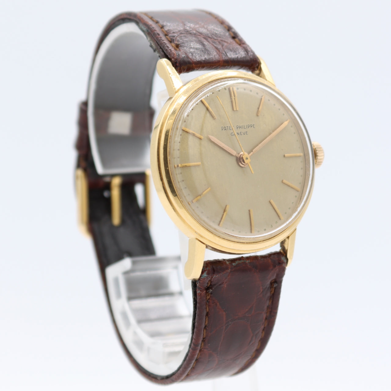 Vintage Patek Philippe 3423 Calatrava Men's Wristwatch 27SC Swiss 18k Gold