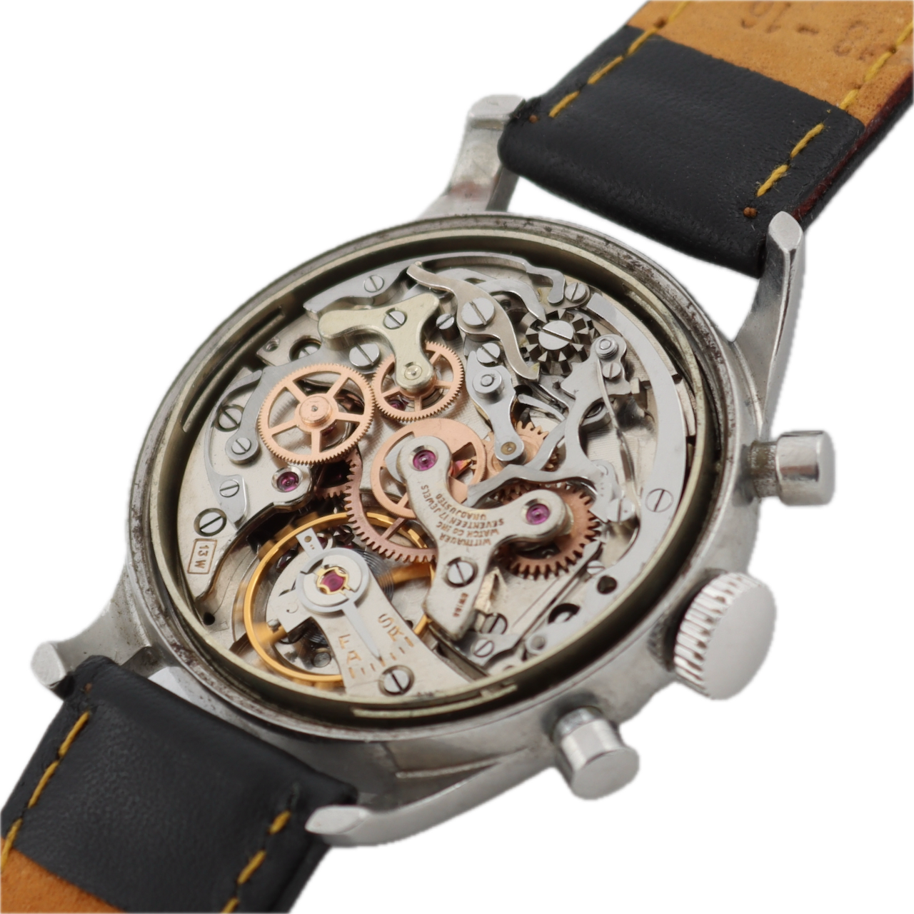 35mm Wittnauer Men's Chronograph Wristwatch Valjoux 72 Triple Register Serviced