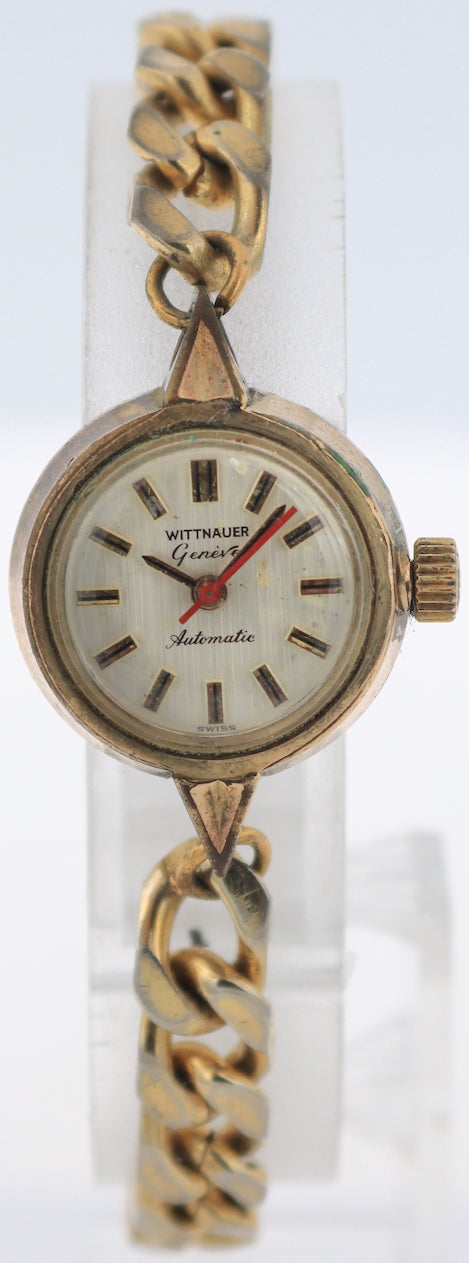 Vintage Wittnauer Geneve Cocktail Ladies Automatic Wristwatch 7550 Gold Tone