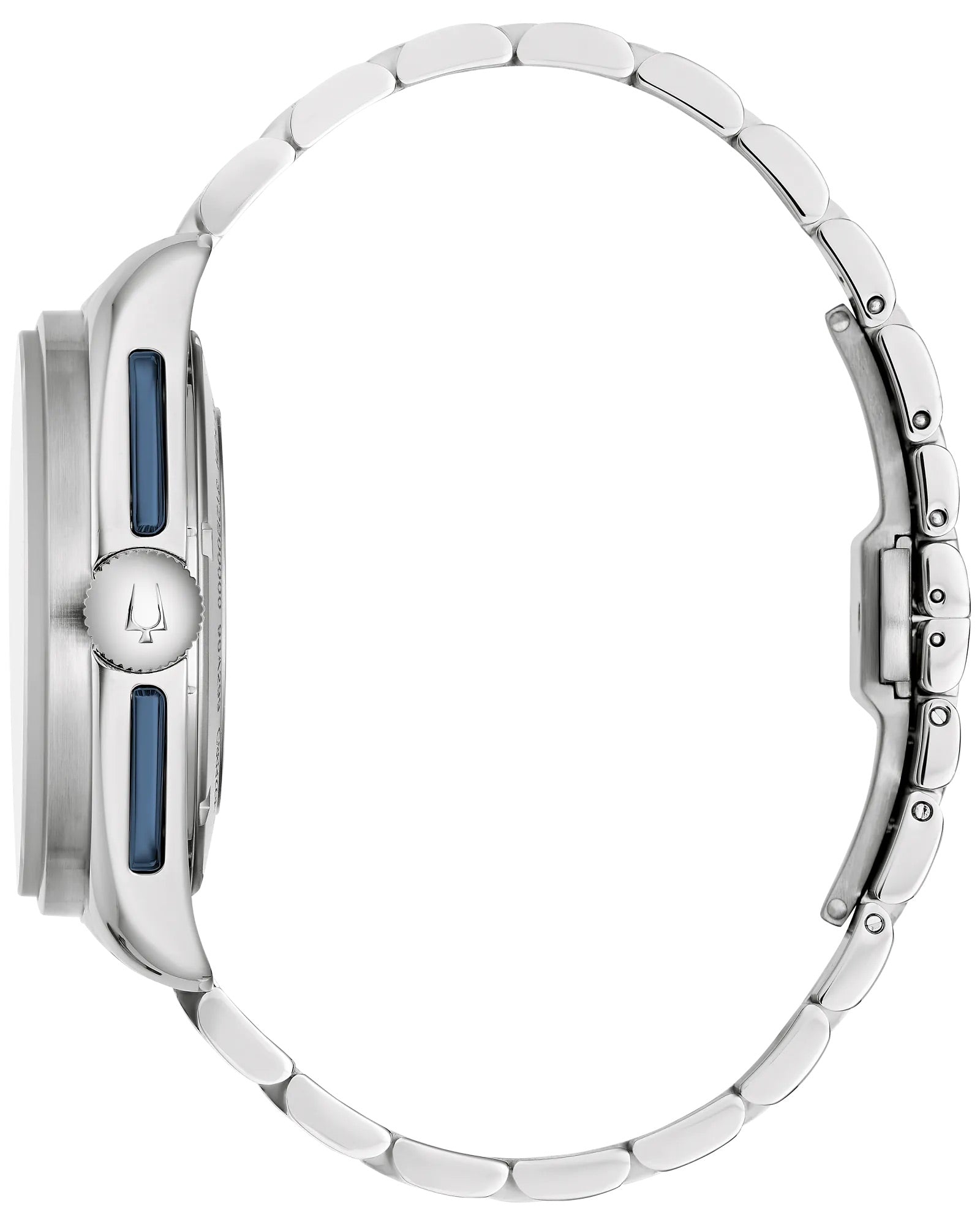 43mm Bulova 98K112 Lunar Pilot Blue & White Men's Quartz Wristwatch Chronograph