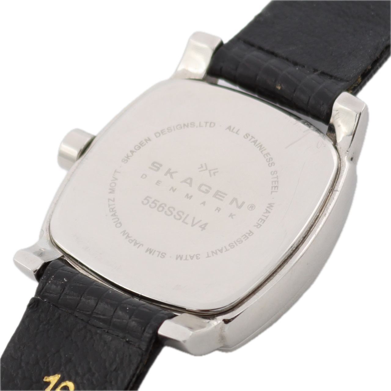 30mm Skagen 556SSLV4 Crystal Accents Men's Quartz Wristwatch Denmark Steel MOP