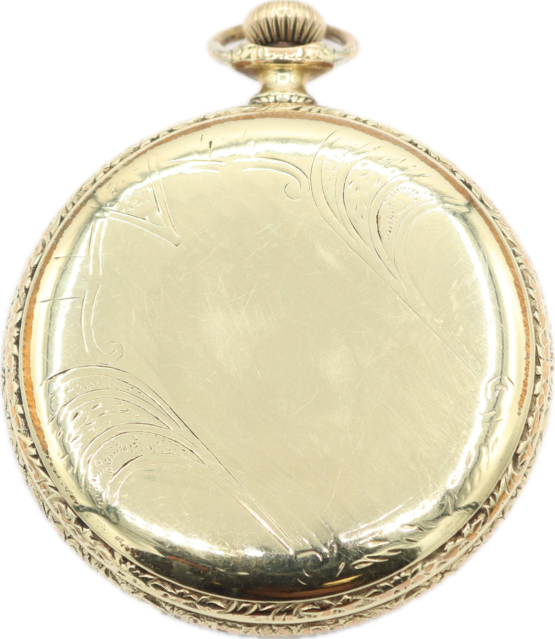 Antique 16 Size Illinois Spider Web Finish Pocket Watch Grade 306 Gold Filled