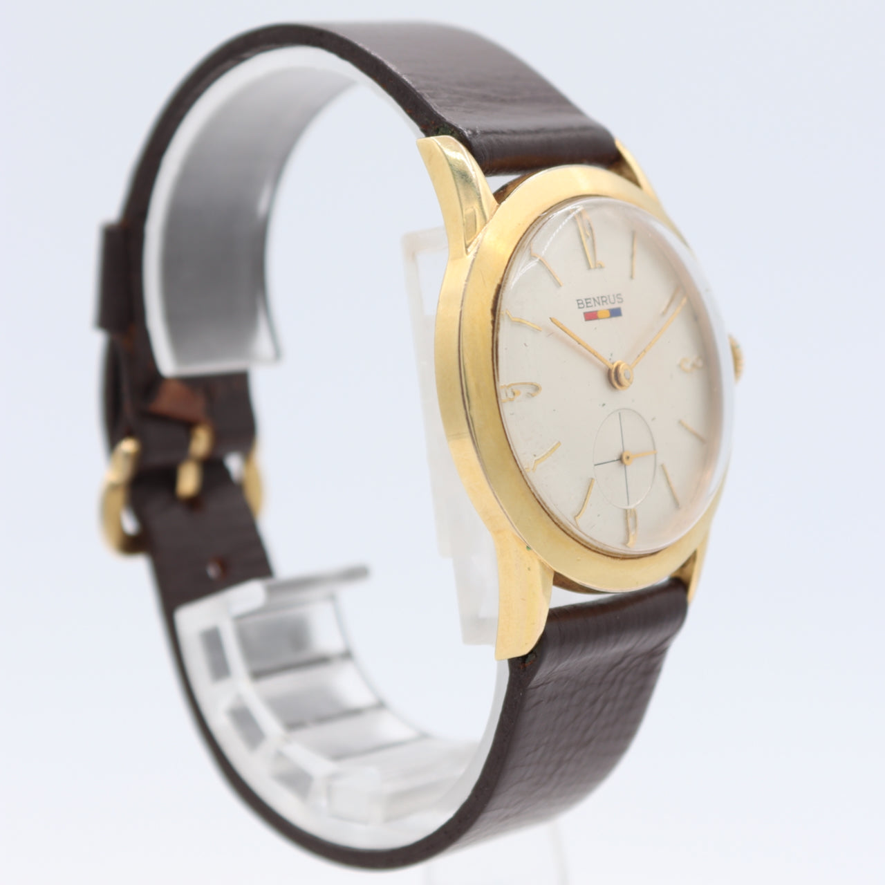 Vintage 34mm Benrus DN21 17 Jewel Men's Mechanical Wristwatch 1281 Swiss 10kRGP