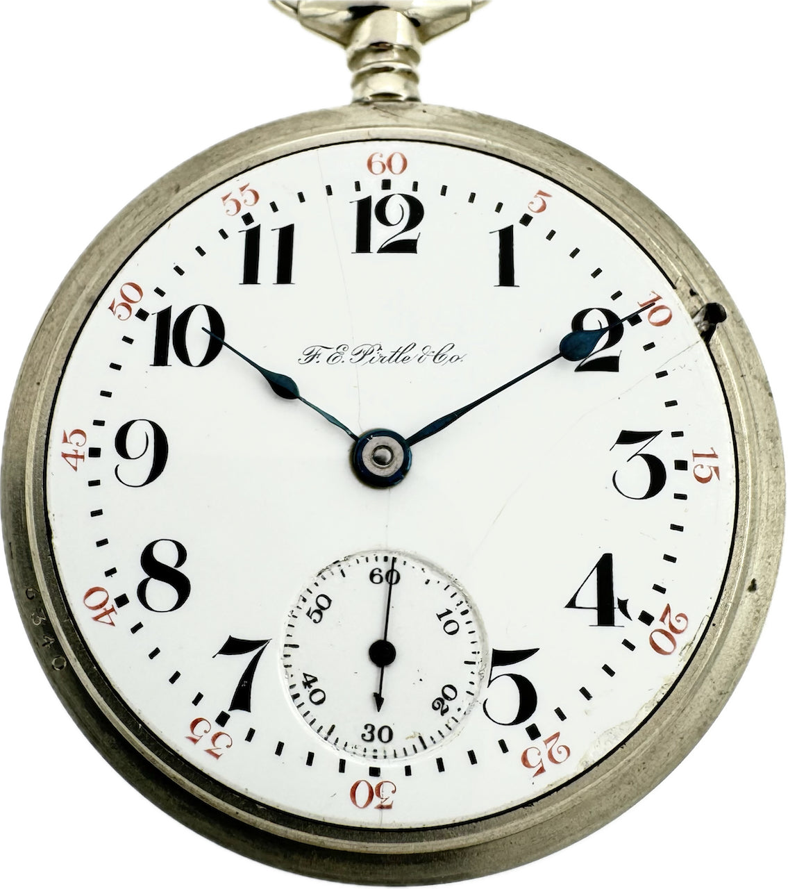 Antique 18S Hamilton F.E. Pirtle & Co. Mechanical Pocket Watch 924 Silverode