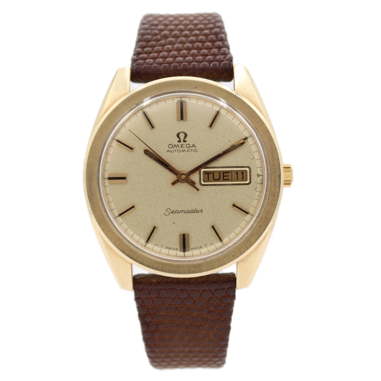Vintage 37mm Omega 166.032 Seamaster 17j Men's Automatic Wristwatch 750 14k GF