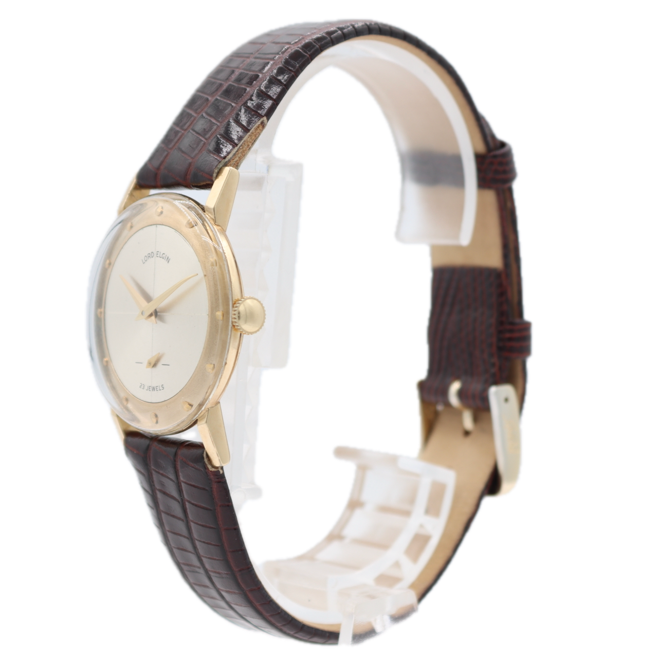 Vintage Lord Elgin 7618-YSB Continental Men's Mechanical Wristwatch 718 14k GF