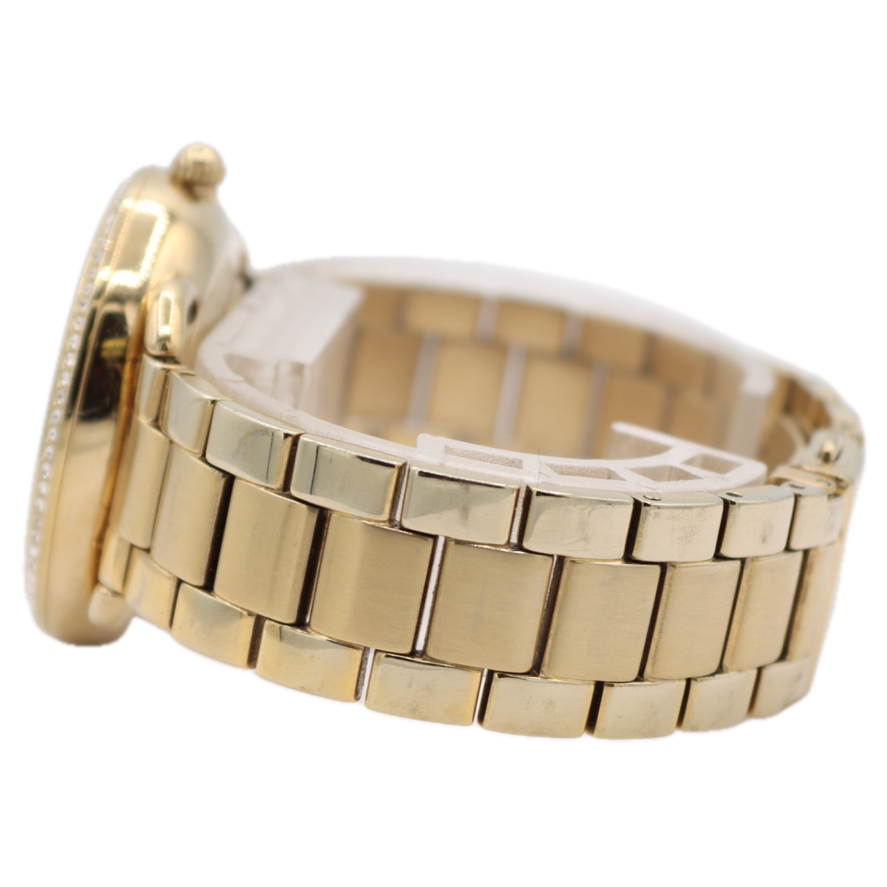 34mm Fossil ES4263 Tailor Gold Ladies Quartz Wristwatch Gold Tone Crystal Bezel