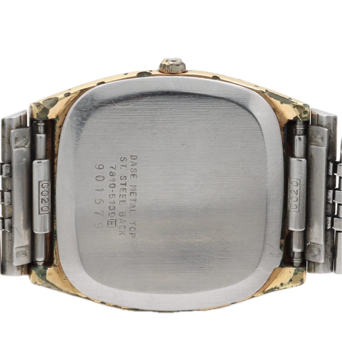 Vintage 31.5mm Seiko 7810-5139 Cushion Men's Quartz Wristwatch Japan Gold Tone