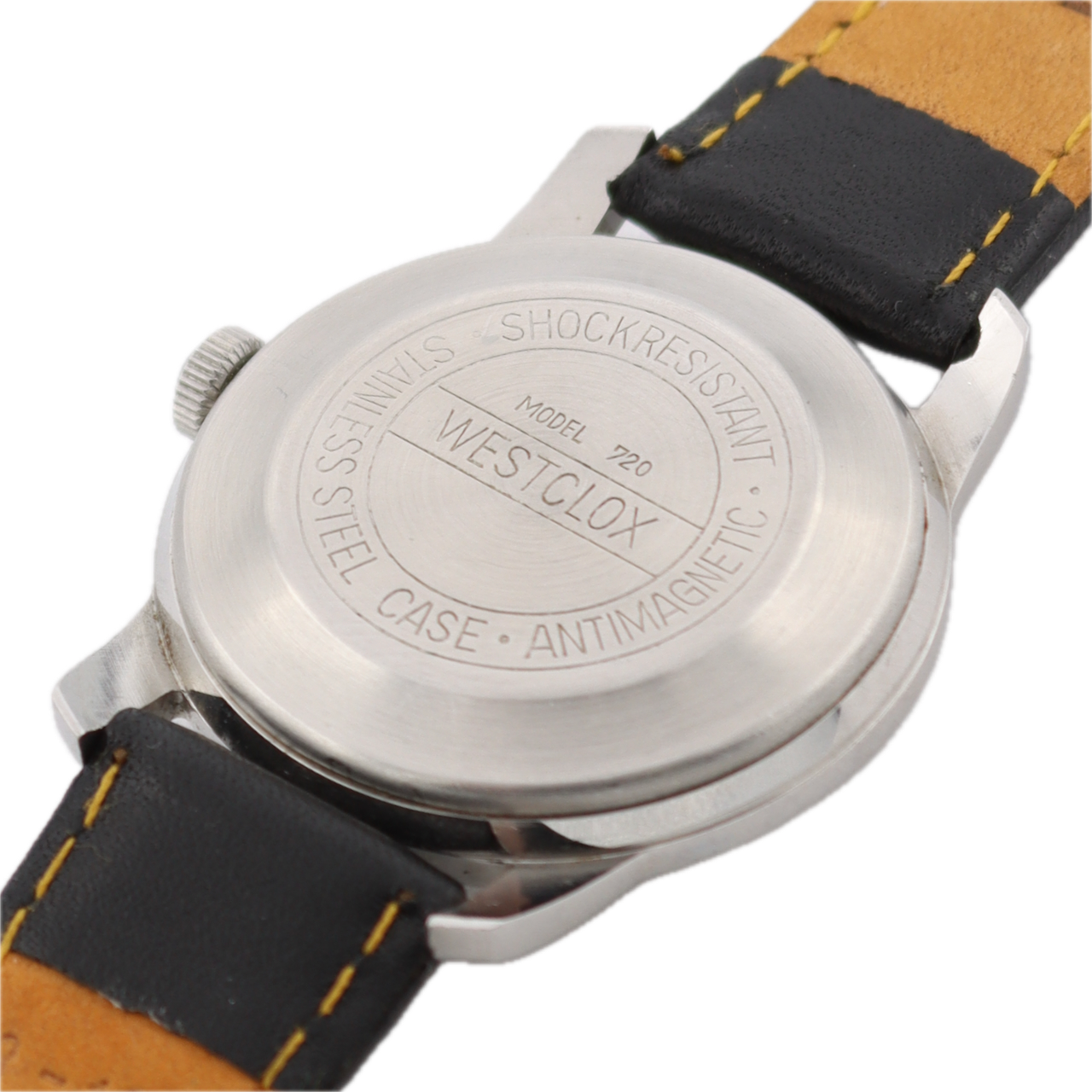 Vintage 34mm Westclox Silver Dial Men's Mechanical Wristwatch Germany Steel