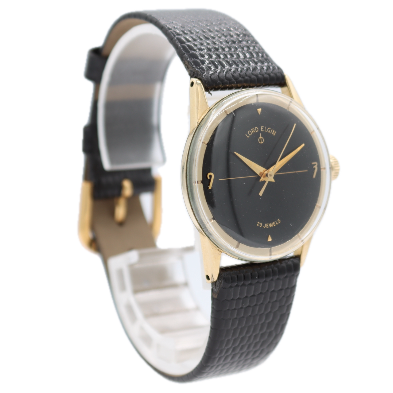 Vintage 30.5mm Lord Elgin 7690 Anthony 23j Men's Mechanical Wristwatch 14k GF