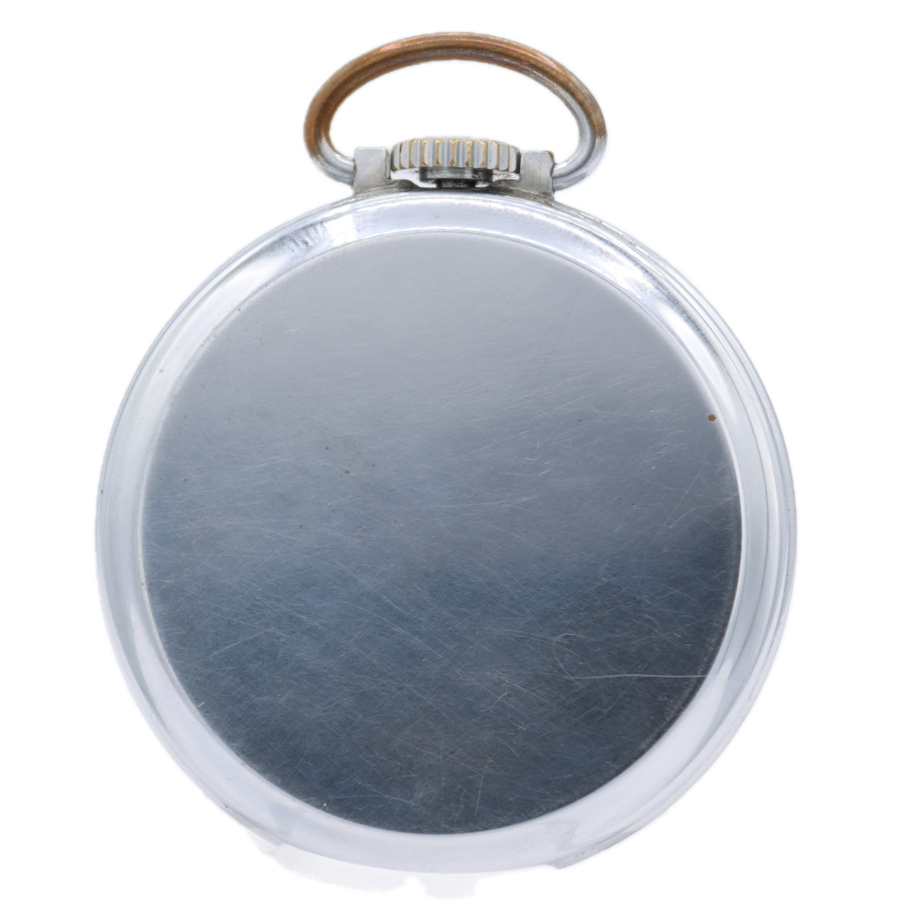 Antique 18s Ingersoll Sweepster Mechanical Pocket Watch Chrome Plated Swiss