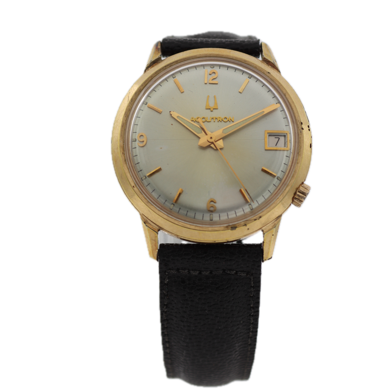 Vintage 1975 Accutron Men's Tuning Fork Wristwatch 218 USA 10k RGP & Gold plate