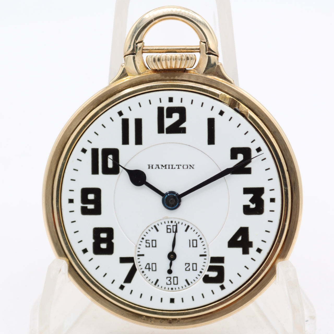 Vintage 1939 Hamilton Bar Over Crown 21j Railroad Pocket Watch 992E 10k GF