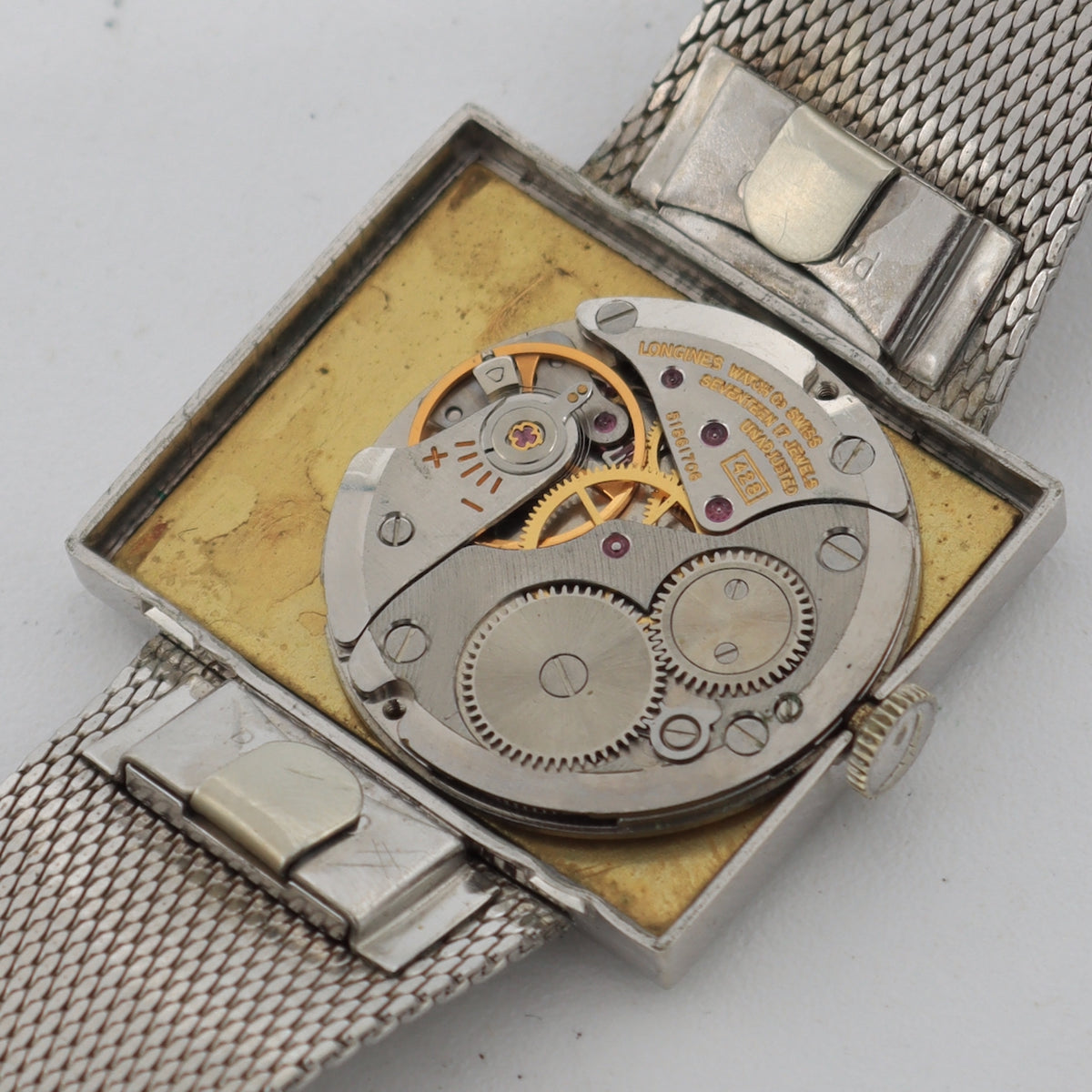 Vintage Longines 3219-428 Asymmetric Diamond Men's Mechanical Wristwatch 428
