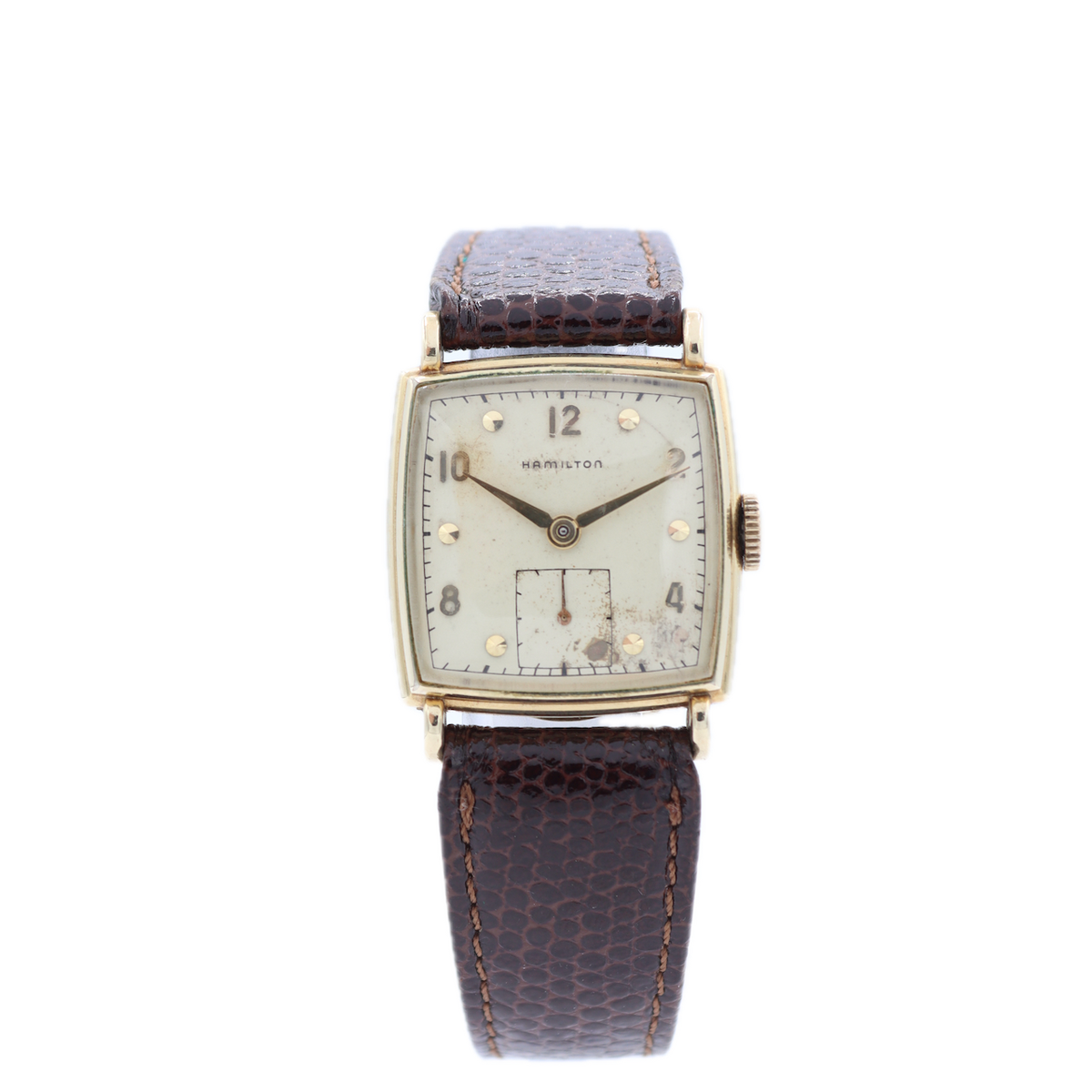 Vintage 1948 Hamilton Dyson Men's Mechanical Wristwatch 747 USA 14k Gold Filled