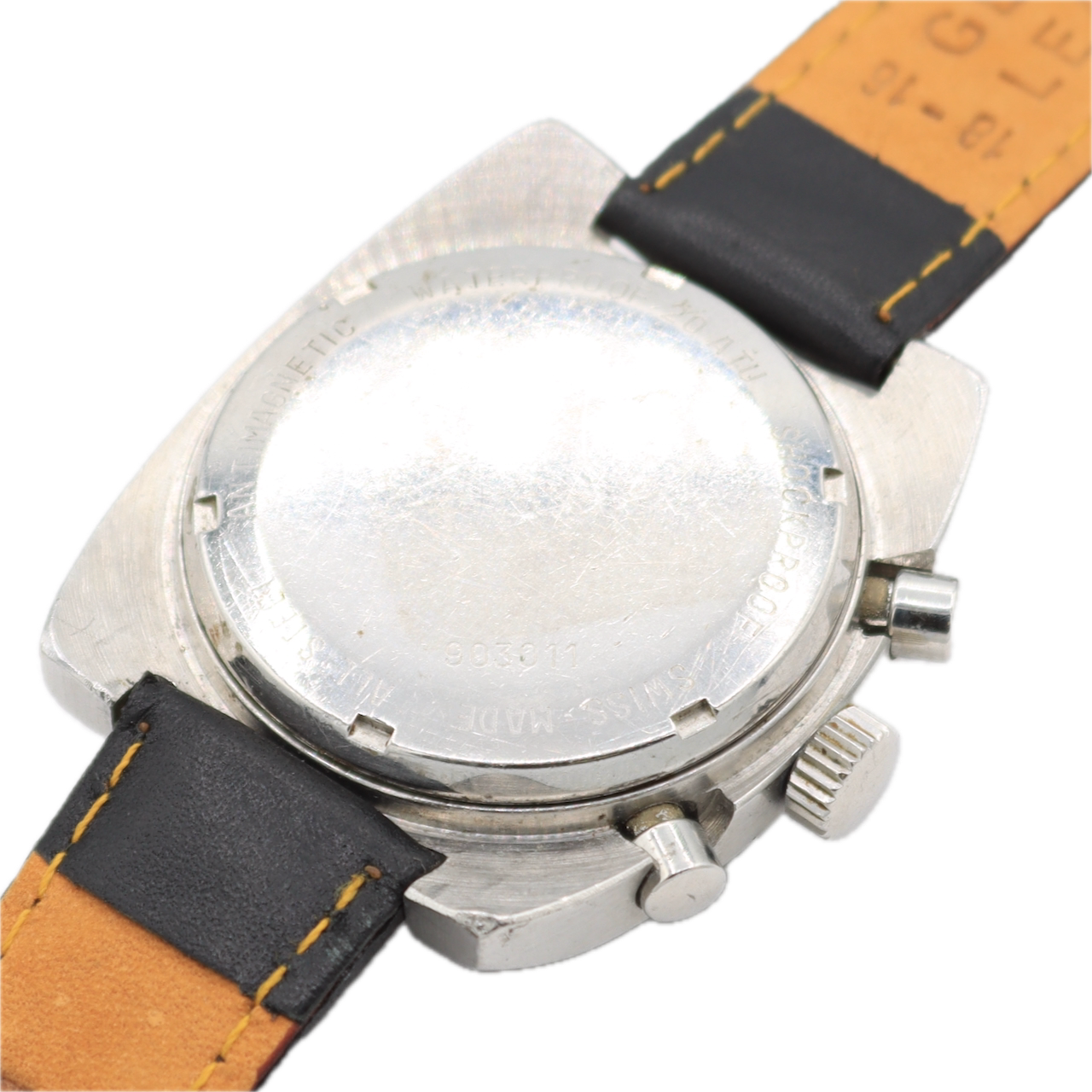 Vintage 37mm Bucherer Wind Red Men's Chronograph Wristwatch L. 248 Swiss Steel