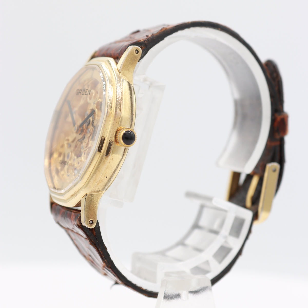 Vintage Gruen GR1721 001-8N34 Skeleton Men's Mechanical Wristwatch w/ Box