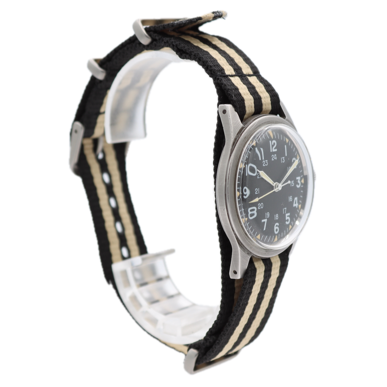 Vintage 1969 Benrus Military Style Men's Mechanical Wristwatch Swiss Steel