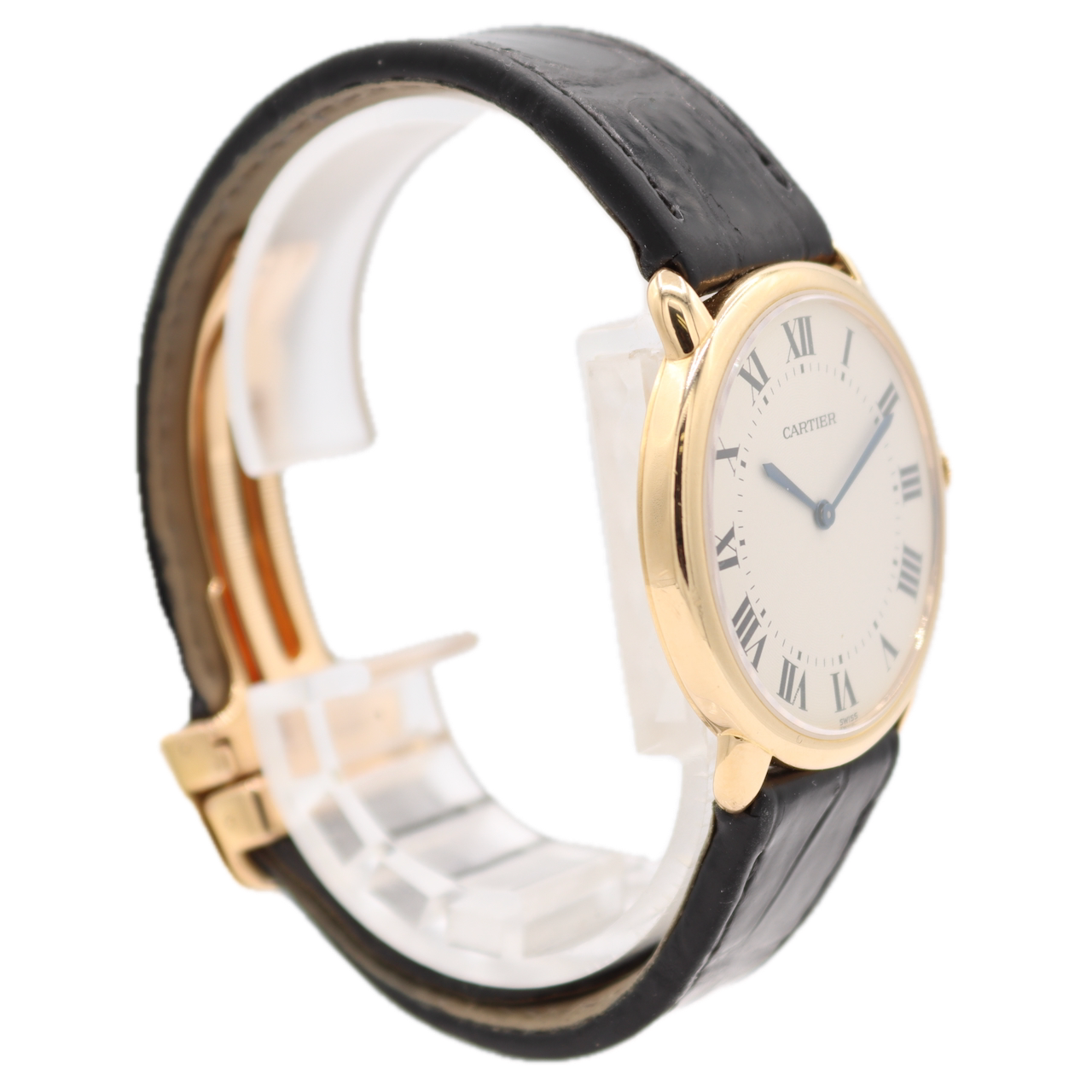 34mm Cartier Ronde Louis Men's Mechanical Wristwatch 18k Gold With Box