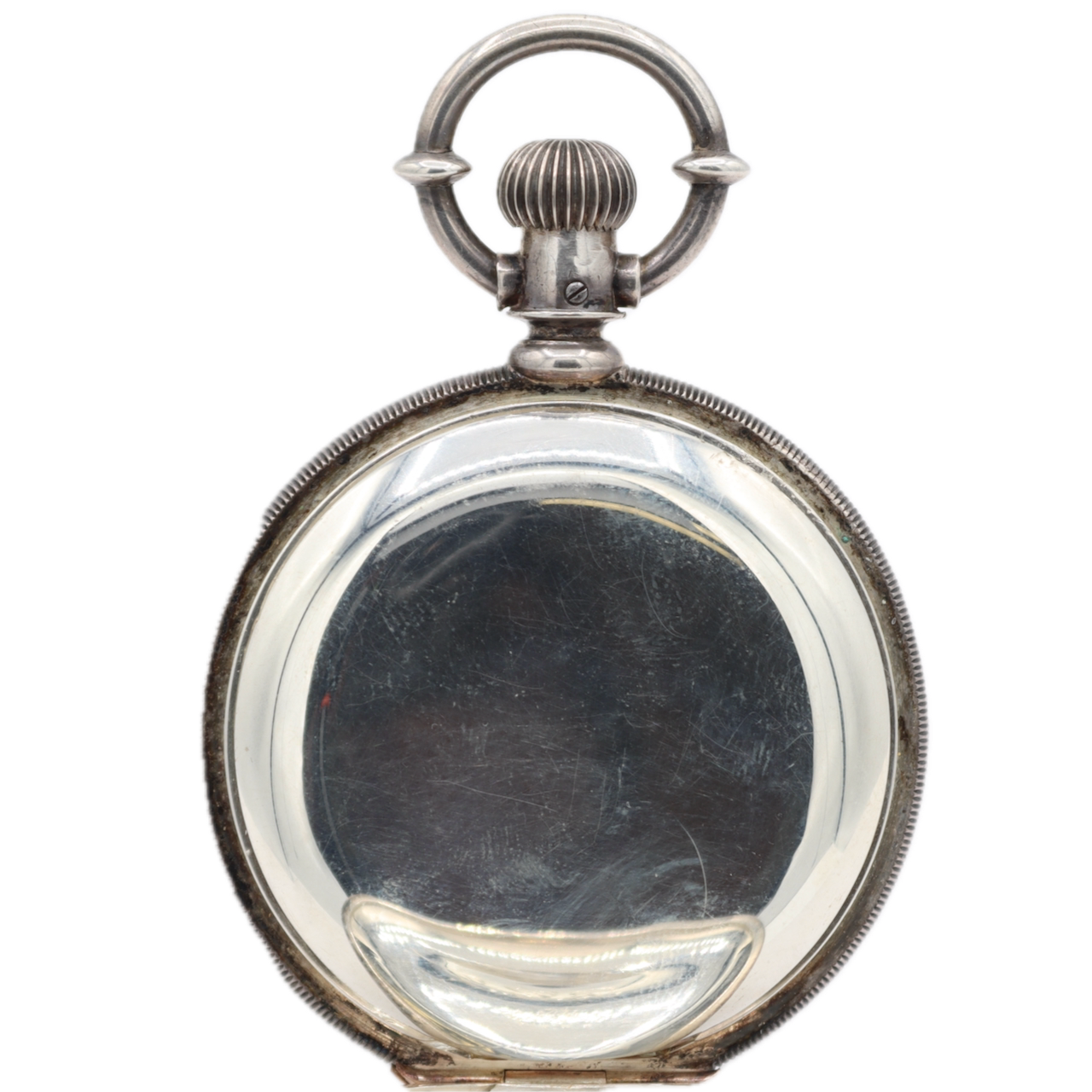 Antique 18 Size Hampden Mechanical Hunter Pocket Watch Sterling Silver USA