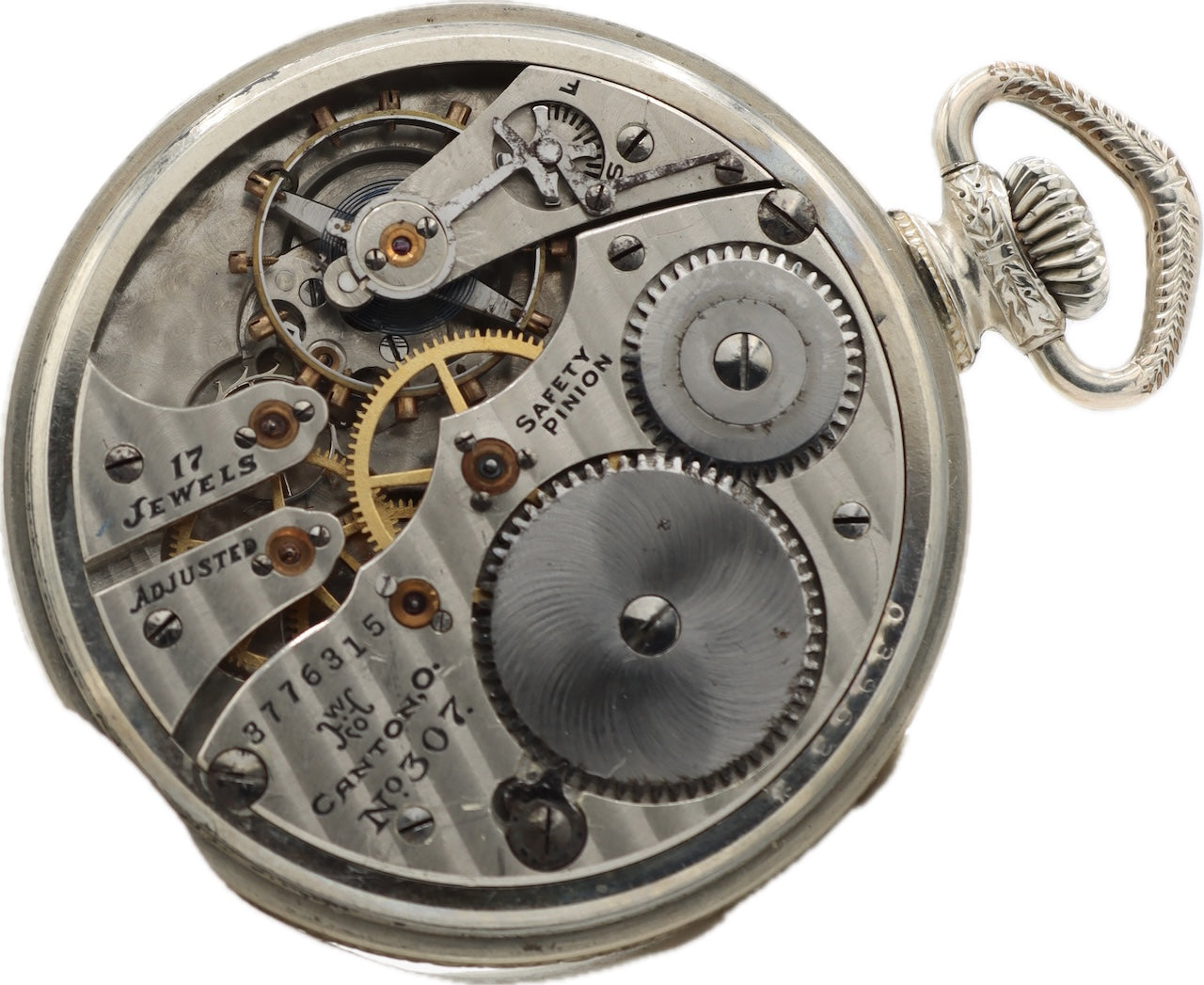 Antique 12 Size Hampden Dueber Mechanical Pocket Watch No. 307 10k White GF