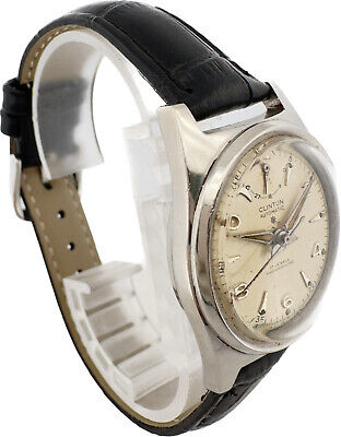 Vintage Clinton 17 Jewel Men's Automatic Wristwatch AS 1382 Steel w PowerReserve