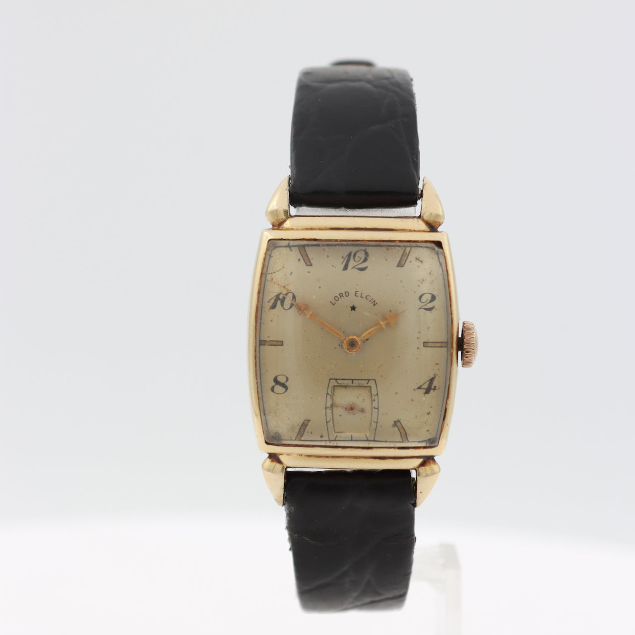 Vintage Lord Elgin Horned Lugs Men's Mechanical Wristwatch 559 14k Gold Filled