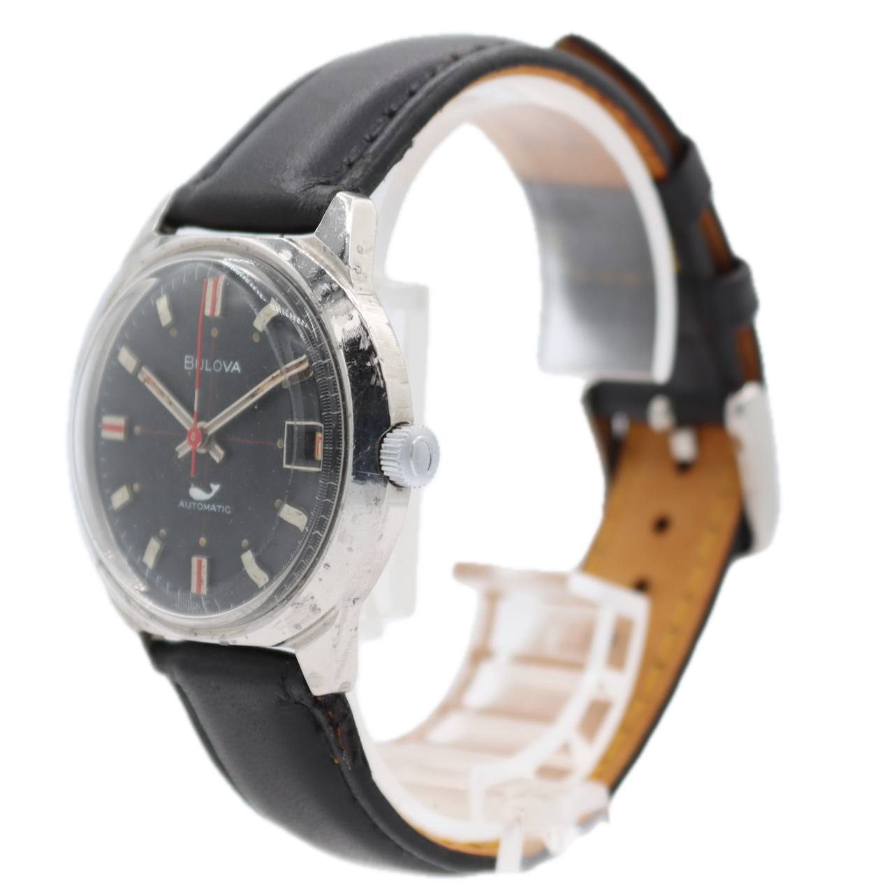 Vintage 1971 Bulova 3007 Sea King Date Men's Automatic Wristwatch Swiss Steel