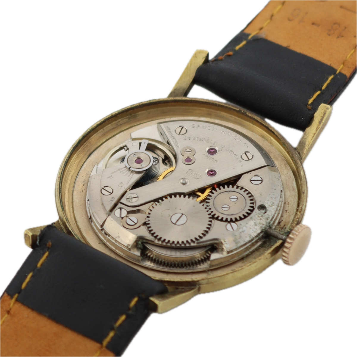 Vintage 33mm Gruen James Bond Men's Mechanical Wristwatch 510 Swiss Gold Tone