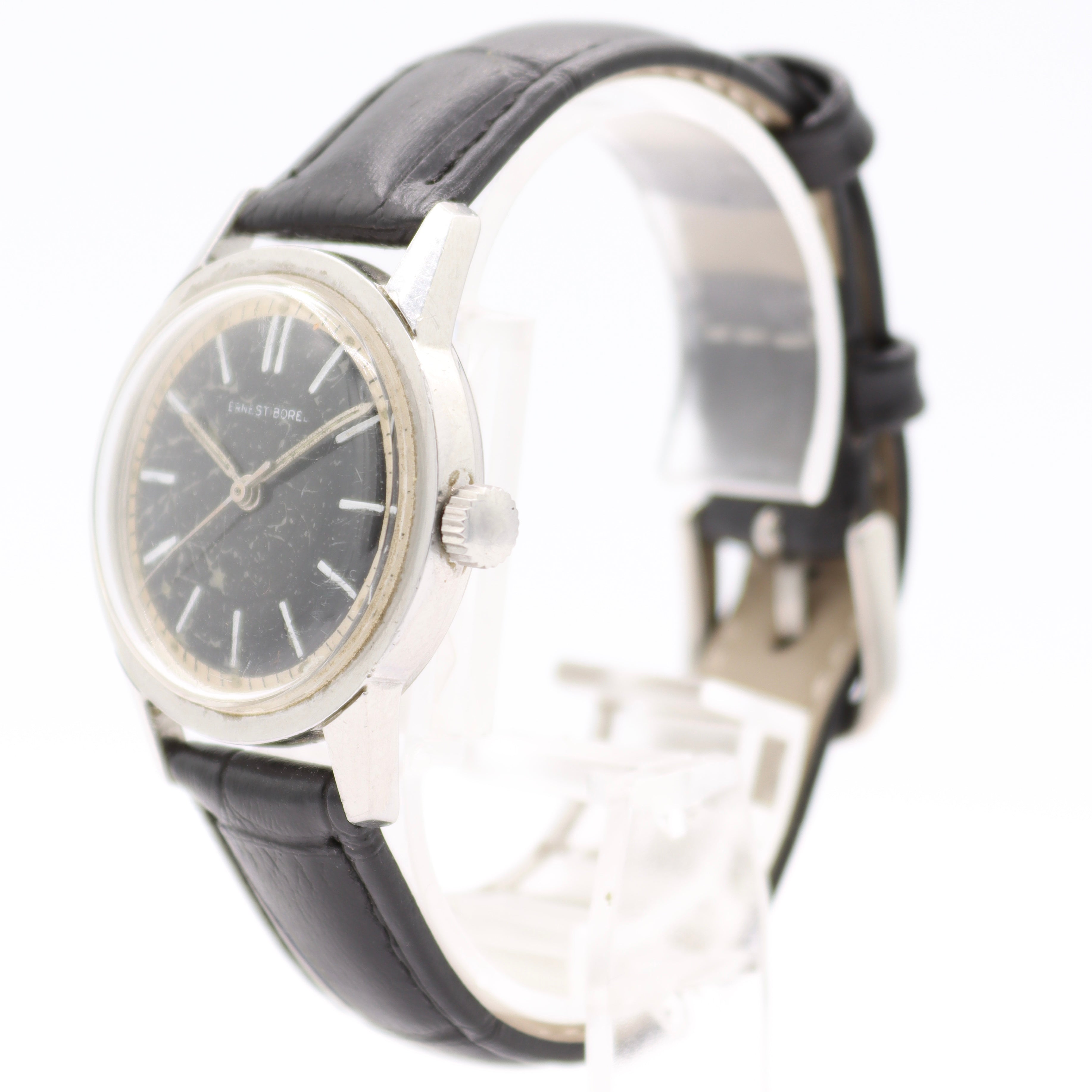 Vintage Ernest Borel Military Men's Mechanical Wristwatch Font 73 Swiss Steel
