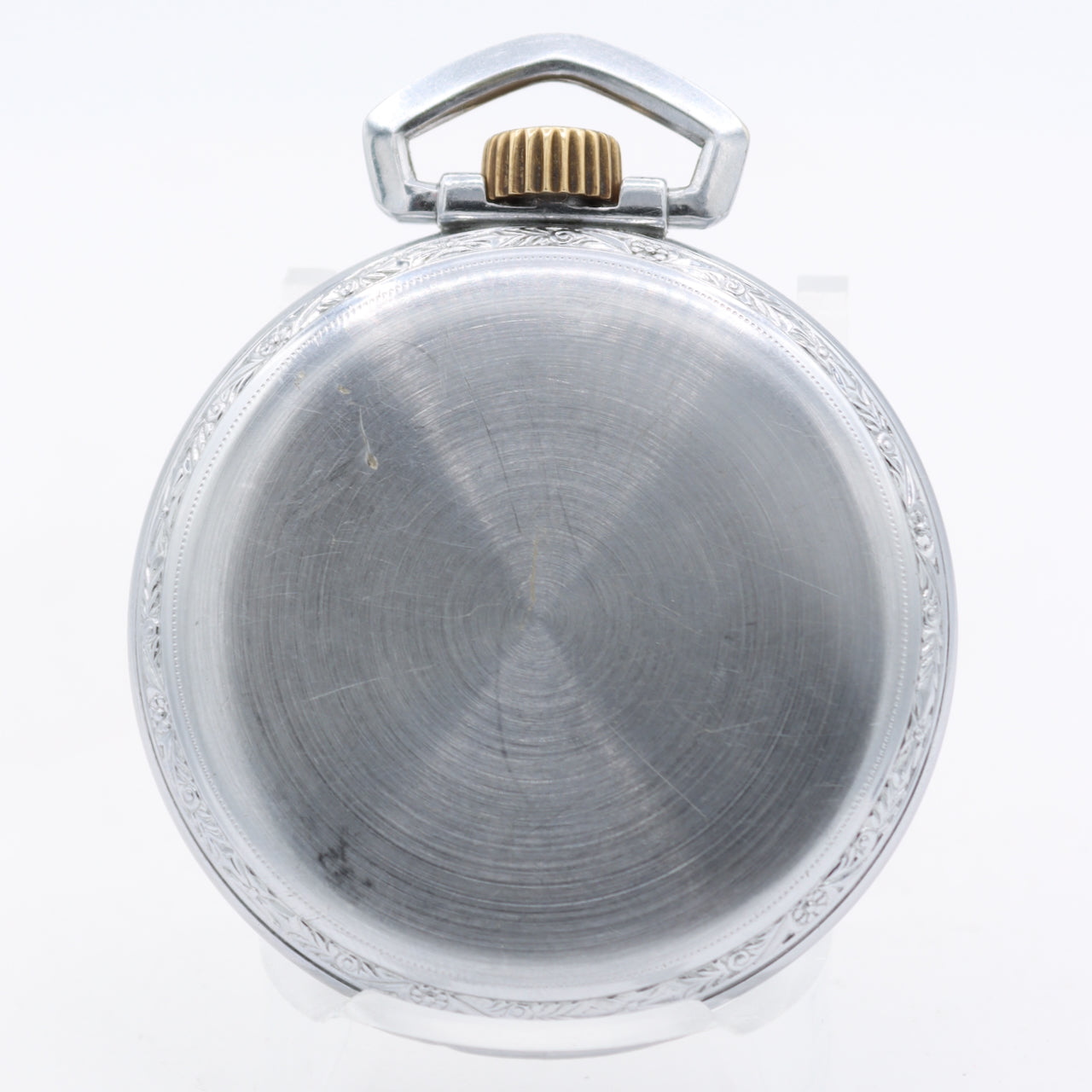 Vintage 18s 1943 Elgin Art Deco 9 Jewel Mechanical Pocket Watch 594 Chrome