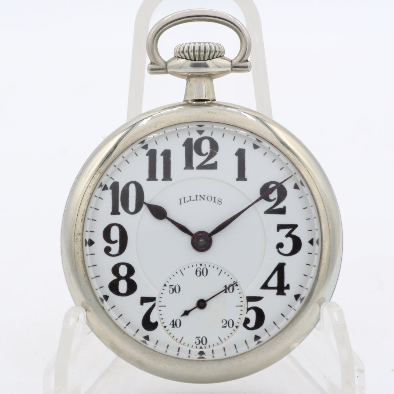 Antique 18s 1923 Illinois 21j Railroad Pocket Watch Bunn Special Silverode USA