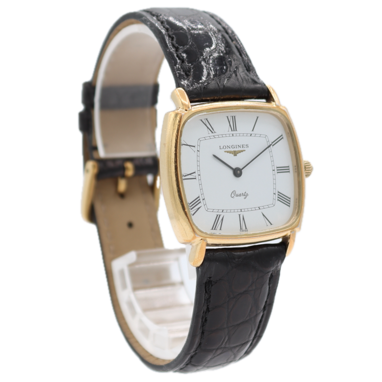 Vintage 1980 Longines MA9282-0960 Roman Men's Quartz Wristwatch Swiss Gold Tone