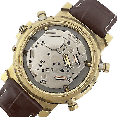 Vintage Seiko Men's Quartz Chronograph Wristwatch 7T32-7A8A w Salmon Sub Dials