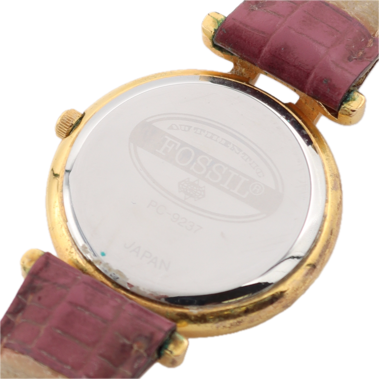 32mm Fossil PC-9237 Prism Crystal Ladies Quartz Wristwatch Japan Gold Tone Date