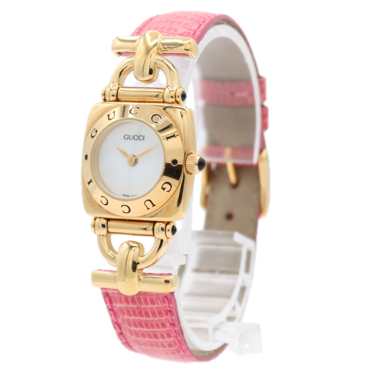 22mm Gucci 6300L Horsebit Links Ladies Quartz Wristwatch Swiss Gold Plated