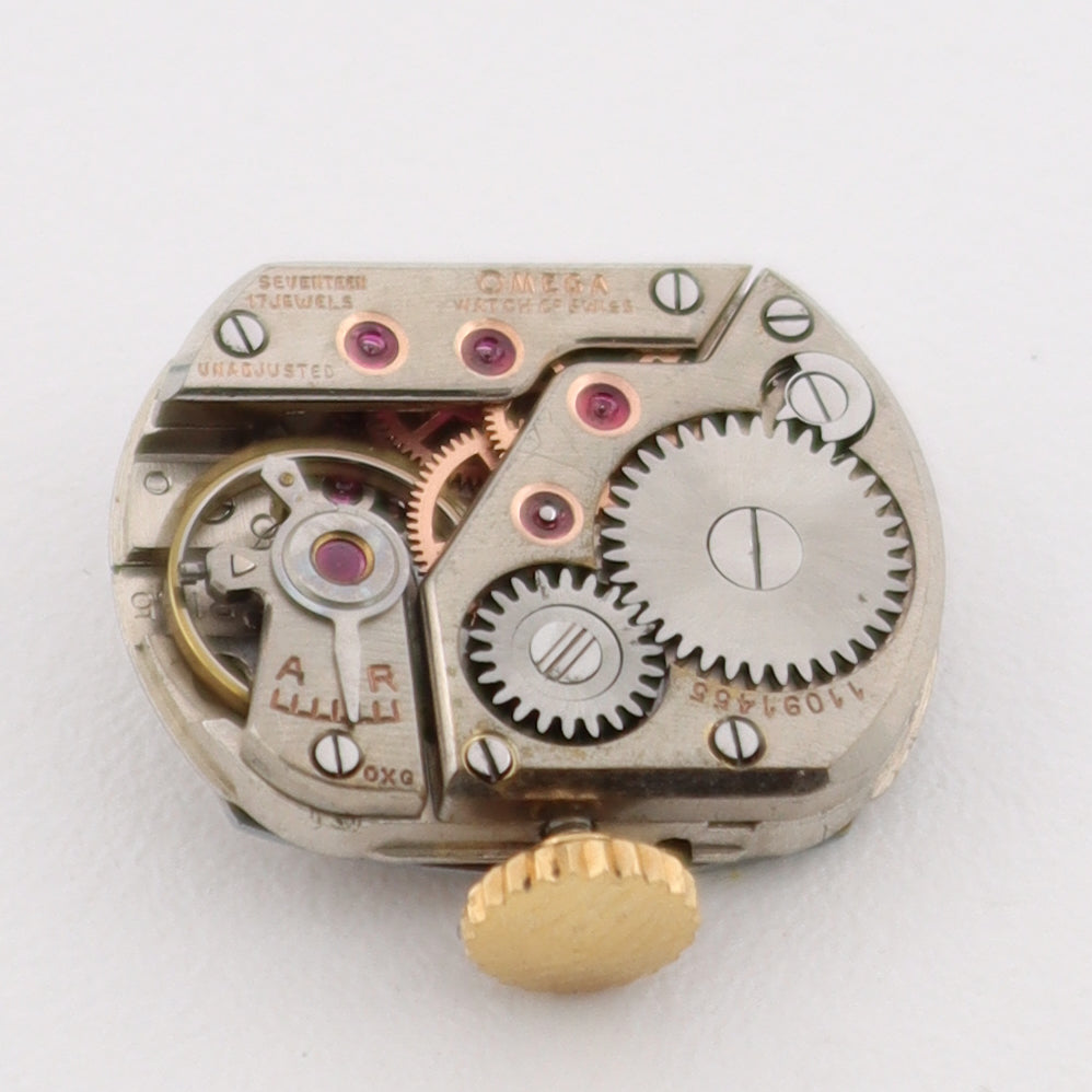 Vintage 15.5mm 1947 Omega Cocktail 17J Ladies Mechanical Wristwatch Swiss 14k GF