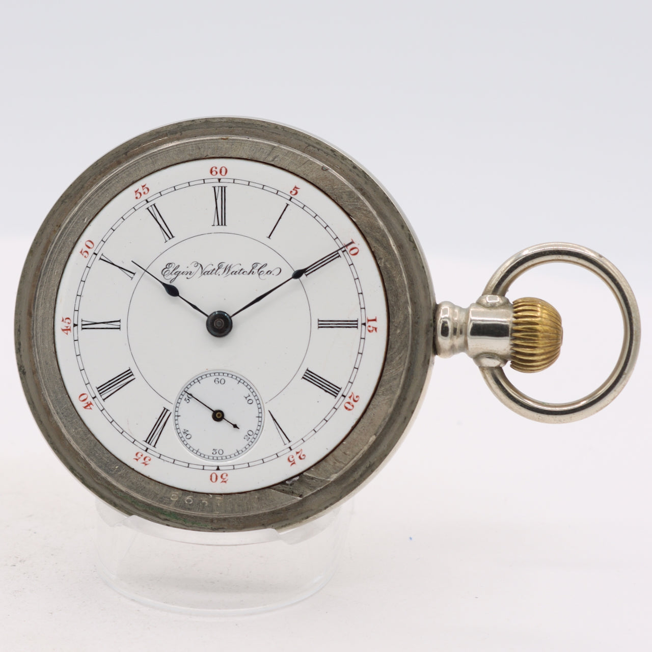 Antique 18s 1908 Elgin Roman Mechanical Hunter Pocket Watch 335 Silverode USA