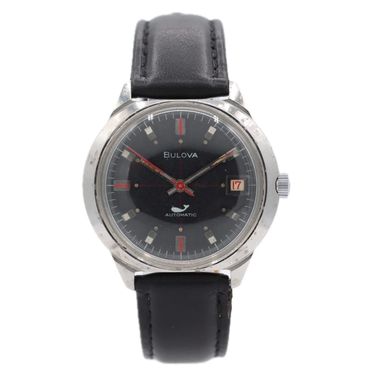 Vintage 1971 Bulova 3007 Sea King Date Men's Automatic Wristwatch Swiss Steel